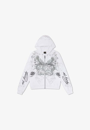 Ed Hardy, Sweater met rits - white