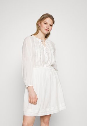 TIE FRONT CUTWORK - Vestido informal - white