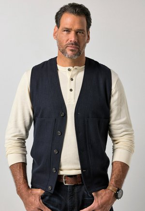 JP1880, WAISTCOAT, FLEXNAMIC®, TWEED, HERRINGBONE, KNITTED BACK, UP TO 8XL - Chaleco - navy blue
