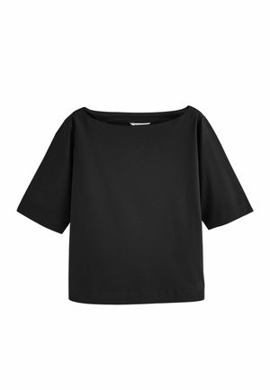 Next, REGULAR FIT - SUPIMA BOAT NECK SHORT SLEEVE T-SHIRT - T-Shirt basic - black