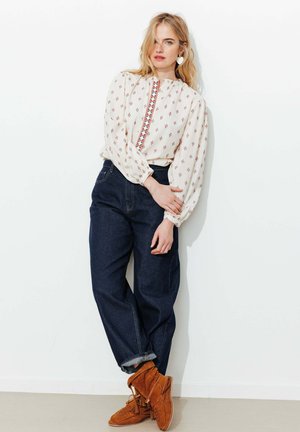 BARREL BRUT TAILLE HAUTE - Wide Leg - jean rinse