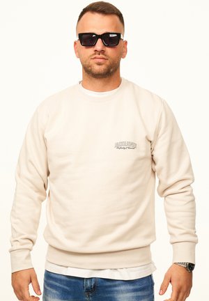 Jack & Jones, PULLOVER - RUNDHALSPULLOVER MIT CREW-NECK IM REGULAR FIT FÜR HERREN SWEAT - Sweatshirt - antique white