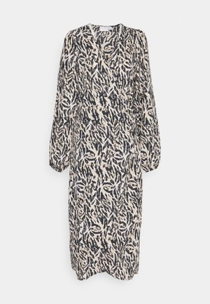 VILA Tall VILOUISA MIDI WRAP  - Φόρεμα ημέρας - birchaop zebra