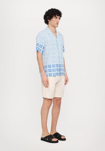 sandro VINTAGE FLOWER SHIRT  - Cămașă - ciel
