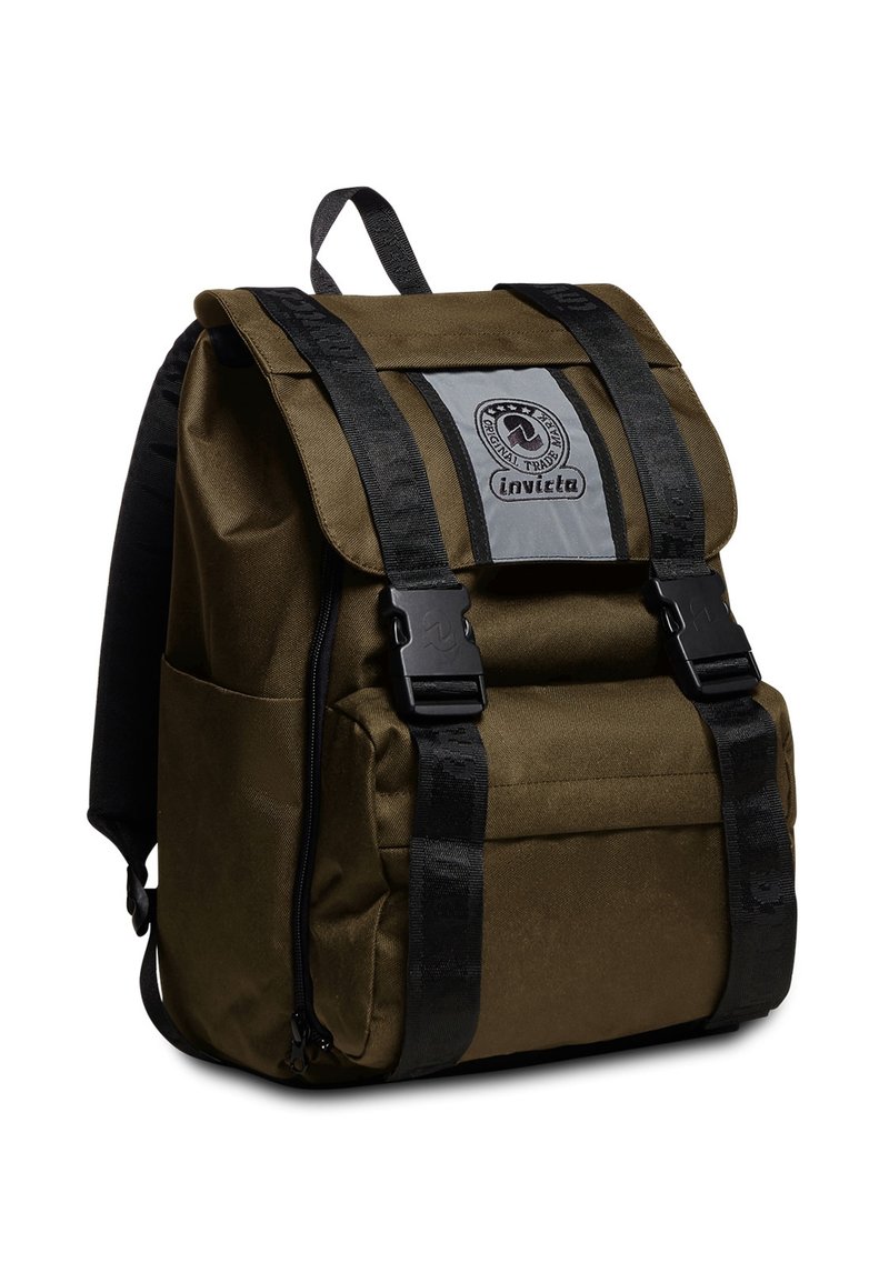 Zaino Ufficio E Scuola Invicta Square - Estensibile Fino A 27 Litri, Con Tasca Per PC 14", Tessuto Riciclato