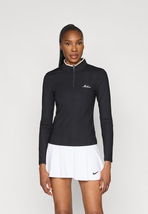 KELLY MOCKNECK - Tops ar garām piedurknēm - black