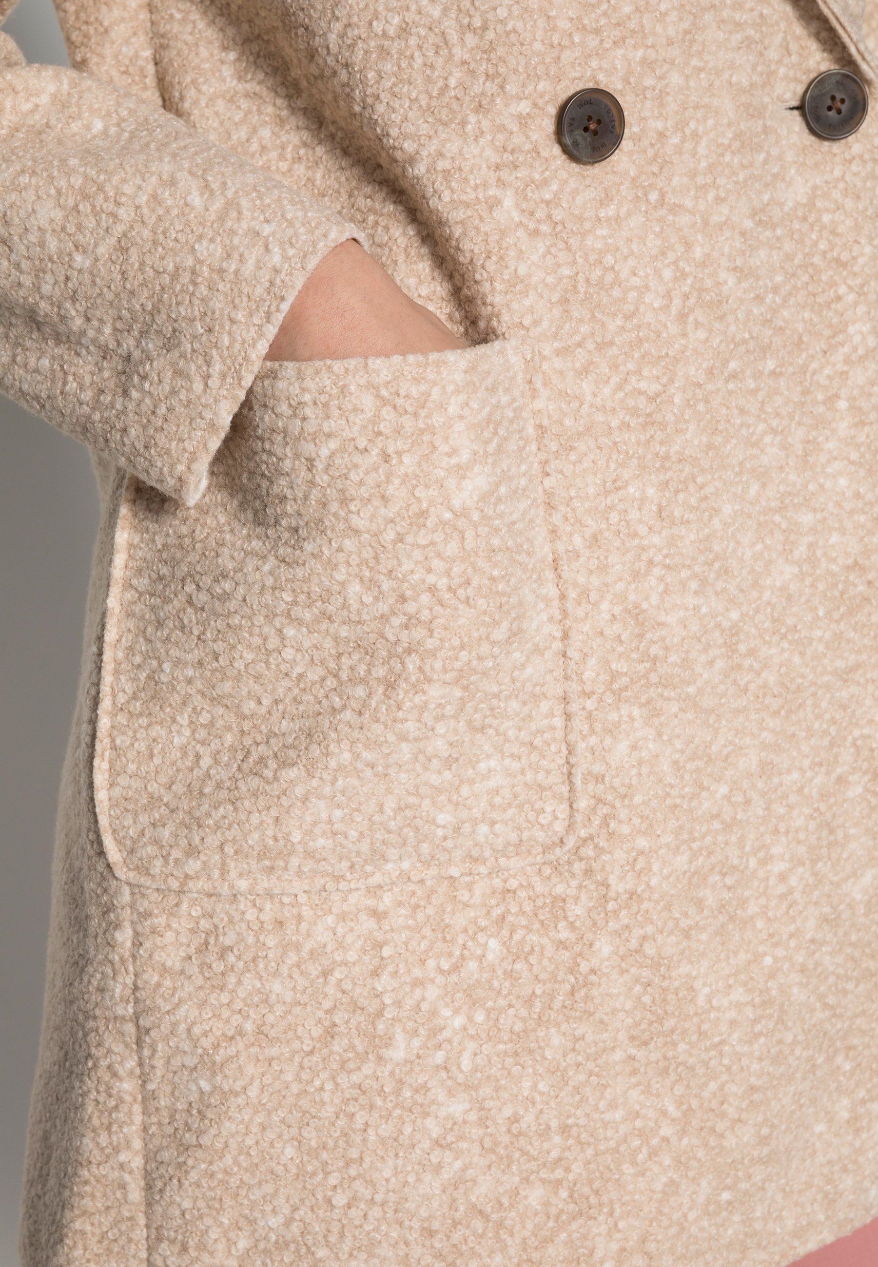 beige boucle coat