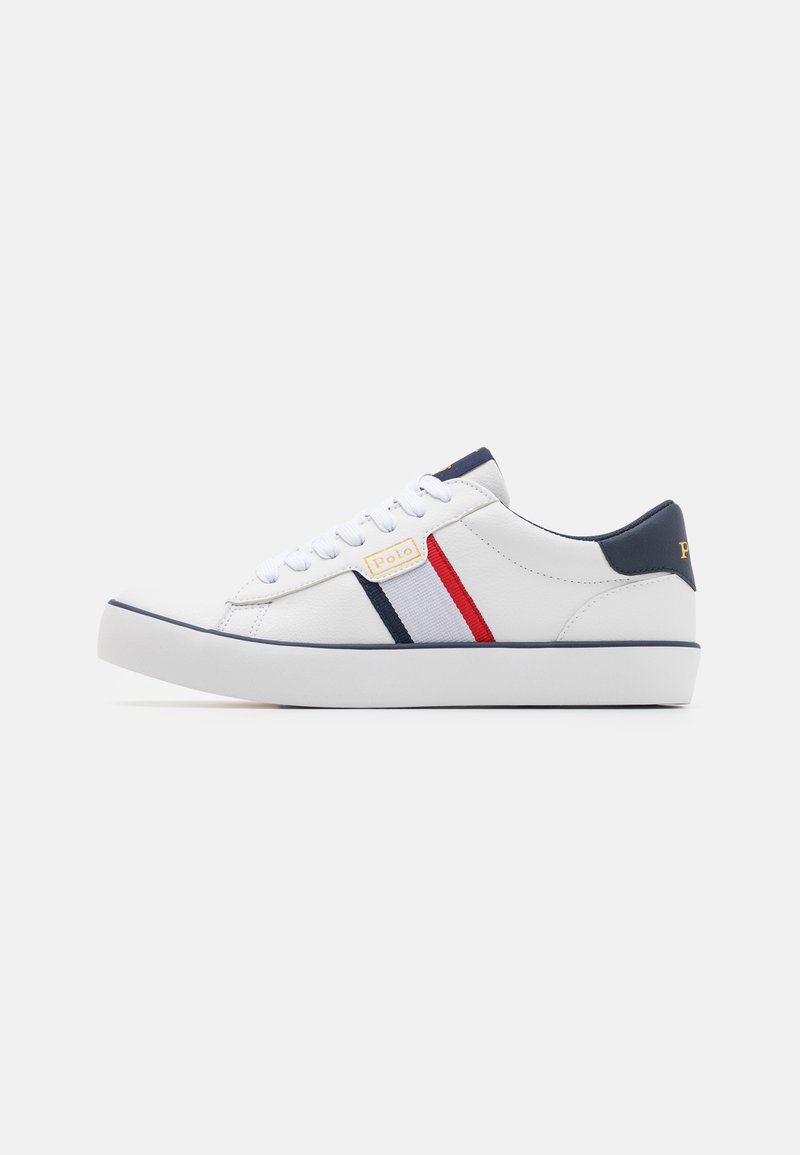 Polo Ralph Lauren REXLEY UNISEX - Sneakers - white tumbled/navy/red ...