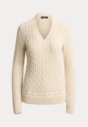 Lauren Ralph Lauren Petite, CABLE-KNIT CRICKET  - Πουλόβερ - mascarpone cream