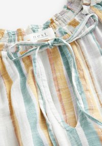 Next FLUTTER SLEEVE TIE NECK ELASTICATED WAIST TIERED MIDI - Vardagsklänning - off white and blue stripe