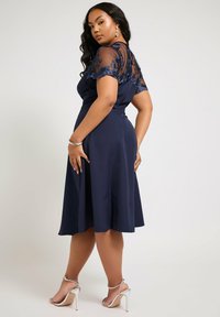 Yours Clothing EMBROIDERED - Juhlamekko - navy