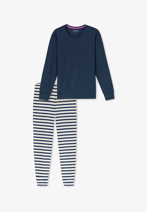 Schiesser, SCHLAFANZUG LANG - CASUAL ESSENTIALS SET - Nachtwäsche Set - blue