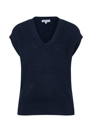 More & More, MORE & MORE ÄRMELLOSER, LOCKERER RIPPSTRICKPULLUNDER - Basic T-shirt - classic blue