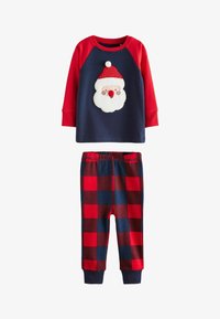 Selected, navy blue red santa check woven bottoms