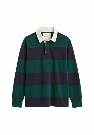 GANT, GANT STRIPED HEAVY RUGGER - Camiseta de manga larga - dark emerald