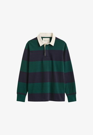 GANT, GANT STRIPED HEAVY RUGGER - Camiseta de manga larga - dark emerald