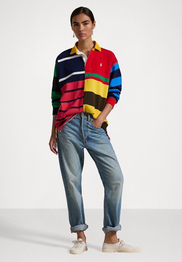 PATCHWORK STRIPE JERSEY RUGBY SHIRT - Long sleeved top3