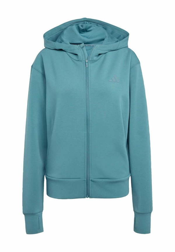 HOODED - Fleece jacket - preloved teal3