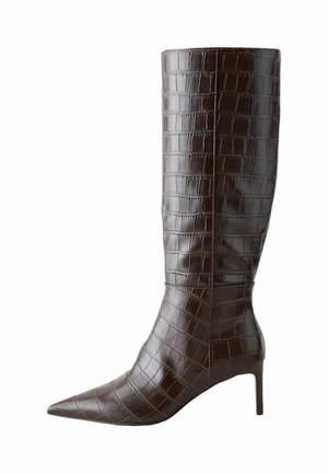 Next, WIDE LEG FOREVER COMFORT® POINTED KNEE HIGH BOOTS - Boots - brown