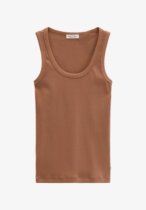 Marc O'Polo, TOP, DEEP ROUND NECK - Top - burnt brown