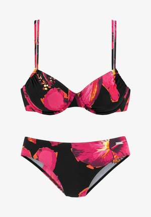 LASCANA SET - Bikini - schwarz/bedruckt