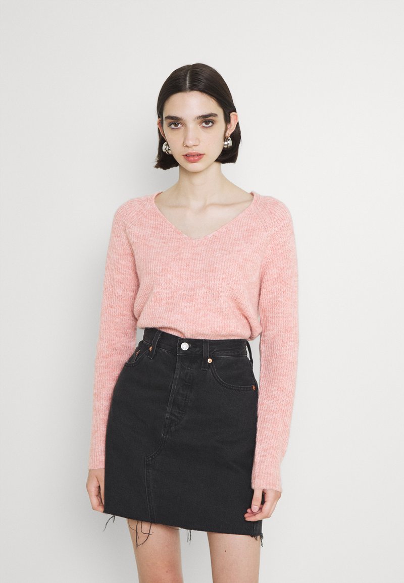 Pieces PCELLEN V NECK - Camisola - misty rose