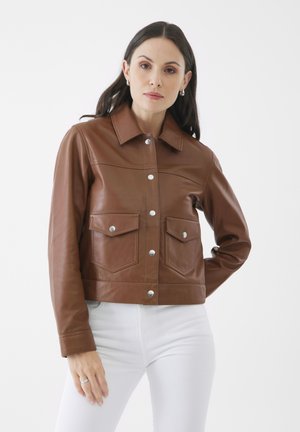 LOUISA TRUCKER - Leren jas - toffee