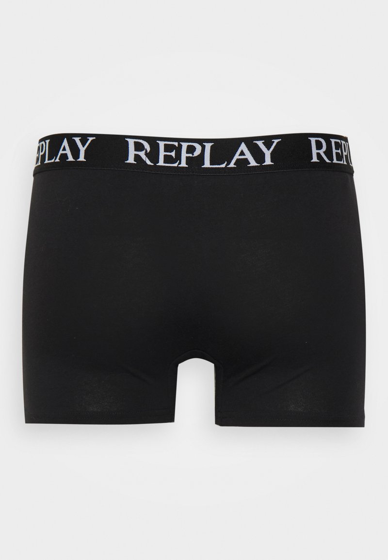 Replay - Boxer Basic Cuff Logo 3 Pack - Nero Intimo Uomo