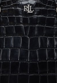 Lauren Ralph Lauren EMBOSSED LEATHER SMALL MARCY SATCHEL - Geantă de mână - black