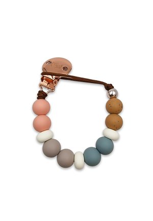 Catena per ciuccio - taupe  cookie   peach   dusky blue