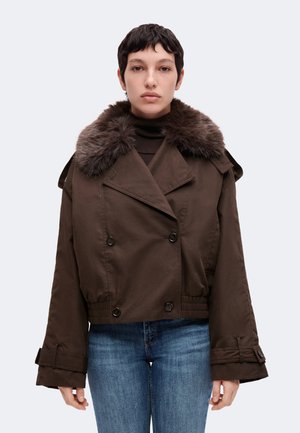 Gina Tricot, SHORT COLLAR JACKET - Veste mi-saison - dark brown