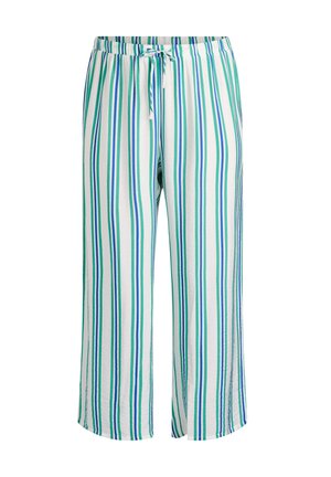 Zizzi, GESTREIFTE HOSE MIT HOHER TAILLE UND WEITEN BEINEN - Bukser - vanille