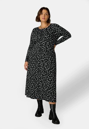 MONO SPOT PRINT EMPIRE SEAM  - Jerseyjurk - black