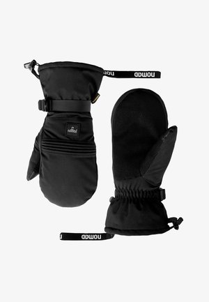 Zwarte geïsoleerde wanten met een gestructureerde grip, verstelbare polsband en elastische manchetten voor een snug fit. Voorzien van een logo patch op de buitenstof.