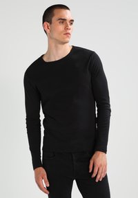 G-STAR BASE ROUND TEE - Ilgarankovis viršutinės dalies drabužis - black