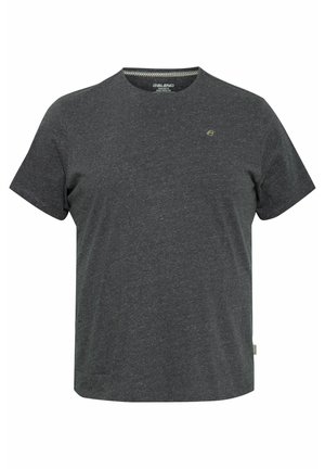 Dunkelgraues T-Shirt aus weichem Stoff, mit rundem Halsausschnitt und kurzen Ärmeln. Dezente Logoakzent auf der Brust.