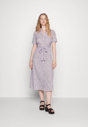 Pieces PCJOSI SS V-NECK MIDI DRESS  - Vestido de dia - purple rose/white