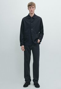 Massimo Dutti OVERSHIRT WITH POCKETS  - Leichte Jacke - dark blue