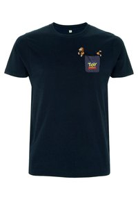 Námořnická modrá bavlněná tričko s kresleným designem postavy v kapse a textem "Toy Story", kulatý výstřih, regular fit.