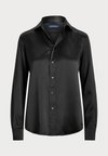 SLIM FIT SILK SHIRT - Blusa - black
