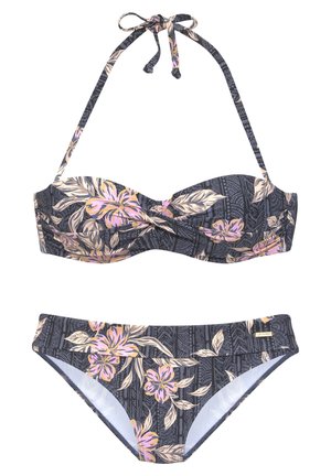 SET - Bikini - schwarz bedruckt