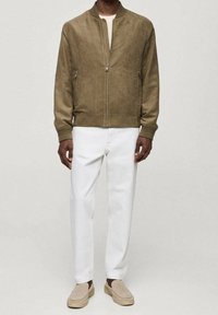 Mango Imitatieleren jas - khaki