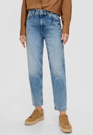 MIT DRUCKKNOPFRIEGELN - Straight leg jeans - blau
