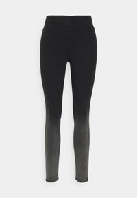 Svarta smala jeans med hög midja, med en gradient från mörk till ljus grå. Tillverkade av denim med en mjuk textur och minimal detaljering.