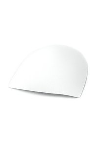 Biała, półkulista proteza piersi o gładkiej fakturze. Zaprojektowana z myślą o dyskretnym użyciu z bezszwowym wyglądem.