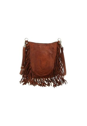 CON FRANGE - Borsa a tracolla - cuoio