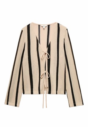 Marks & Spencer, STRIPED TIE FRONT TOP. - Cardigan - natural mix