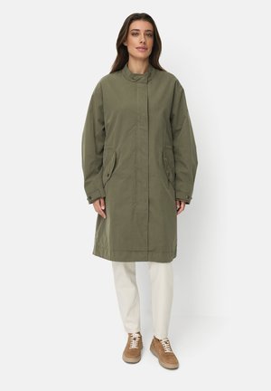 camel active, ÜBERGROSSER MANTEL MIT KORDELZUG AN DER TAILLE - Vinterfrakke - dark olive