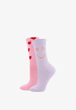 Ewers, SOCKEN HERZEN/SMILE 2 PACK - Socks - flieder pink