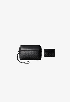 Calvin Klein, ALLOVER EMBLEM LOGO CARD HOLDER AND POUCH - Portefeuille - black